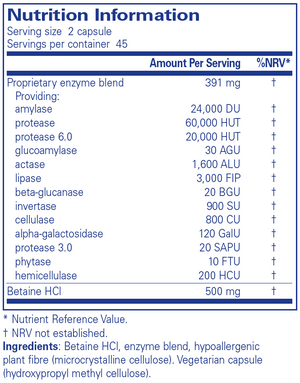 digestive enzymes ultra with betaine hcl 90s