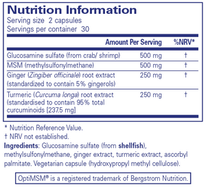 glucosamine msm with ginger turmeric 60s