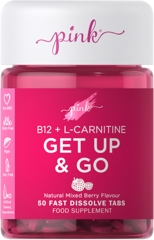 Pink Nutrition B12 + L-Carnitine Get Up & Go 50's