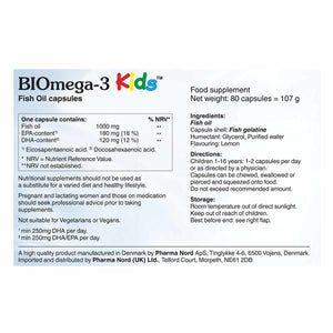 Pharma Nord BIOmega-3 Kids Fish Oil 1000mg 80's
