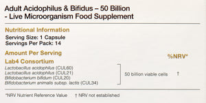 adult acidophilus bifidus 50 billion 14s