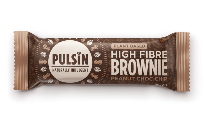Pulsin Plant Based High Fibre Brownie Peanut Choc Chip 35g BAR