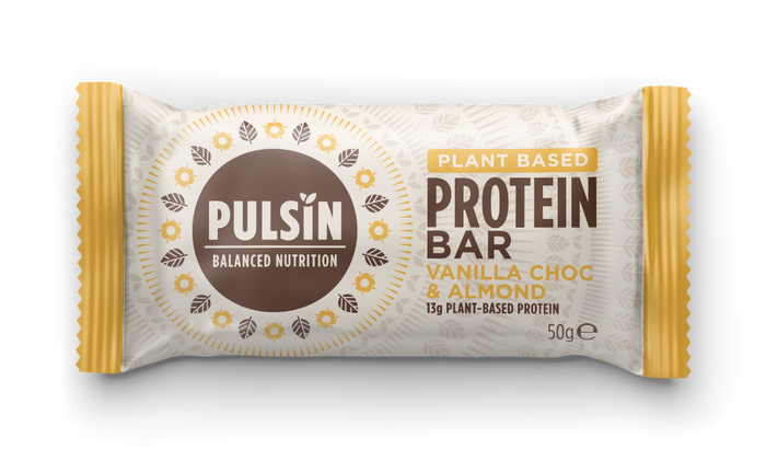 Pulsin Plant Based Protein Bar Vanilla Choc & Almond 50g BAR