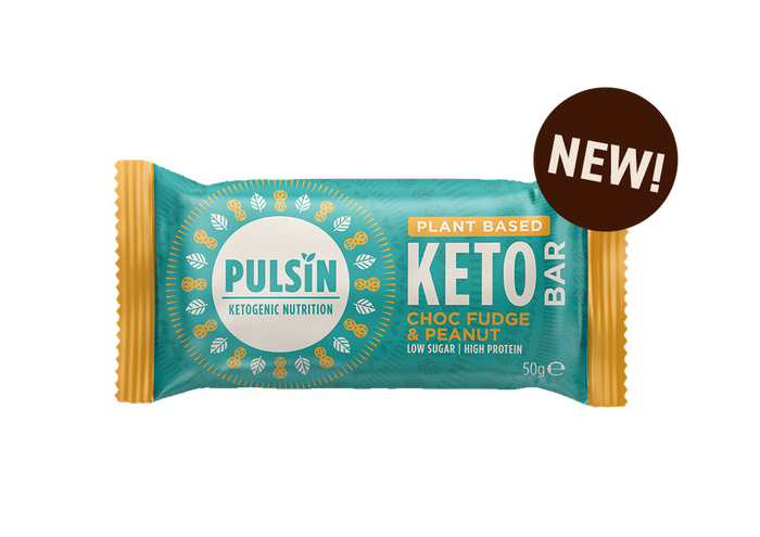 Pulsin Plant Based Keto Bar Choc Fudge & Peanut 18 x 50g CASE