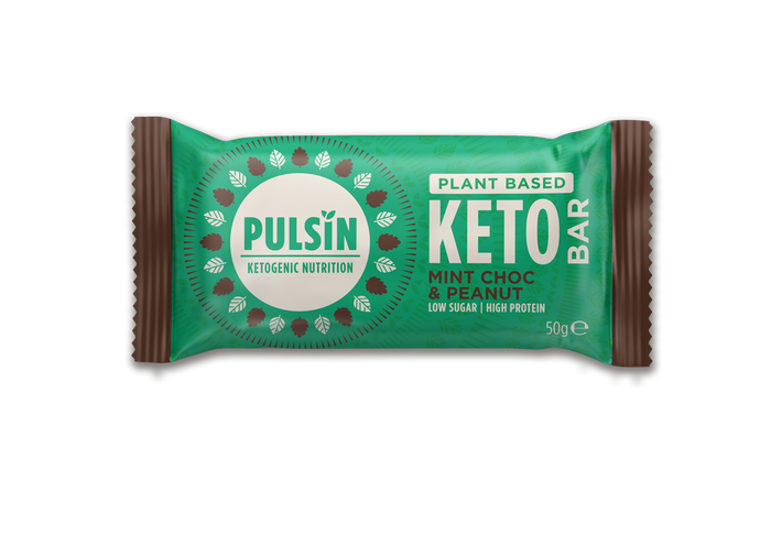 Pulsin Plant Based Keto Bar Mint Choc & Peanut 18 x 50g CASE