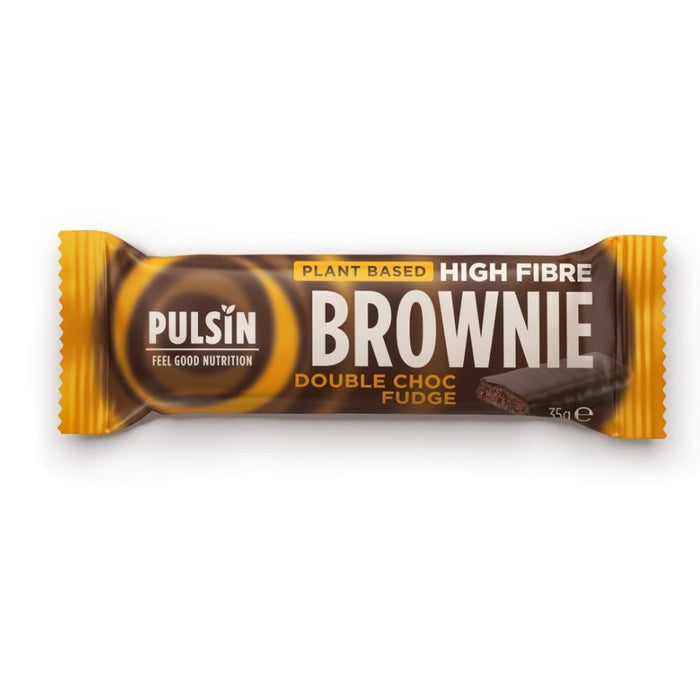 Pulsin Plant Based High Fibre Brownie Double Choc Fudge 35g BAR