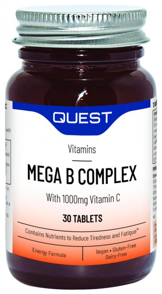 Quest Vitamins Mega B Complex with 1000mg Vitamin C 30's