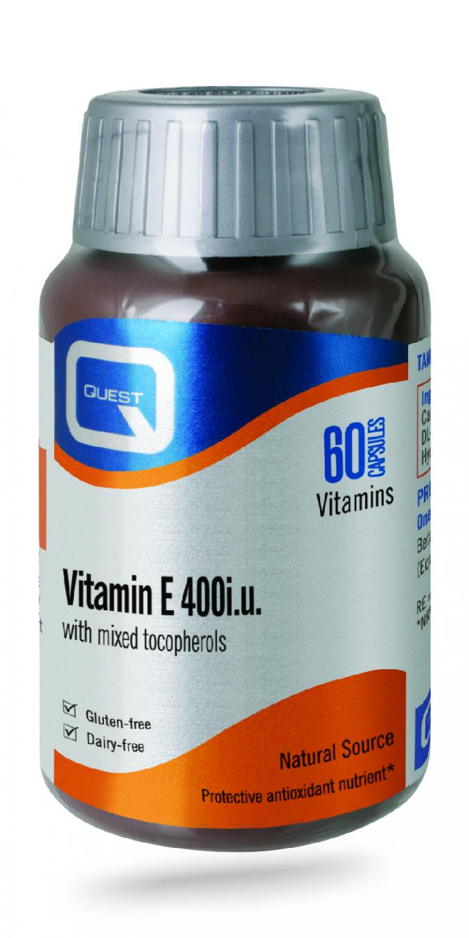 Quest Vitamins Vitamin E 400iu with Mixed Tocopherols 60's