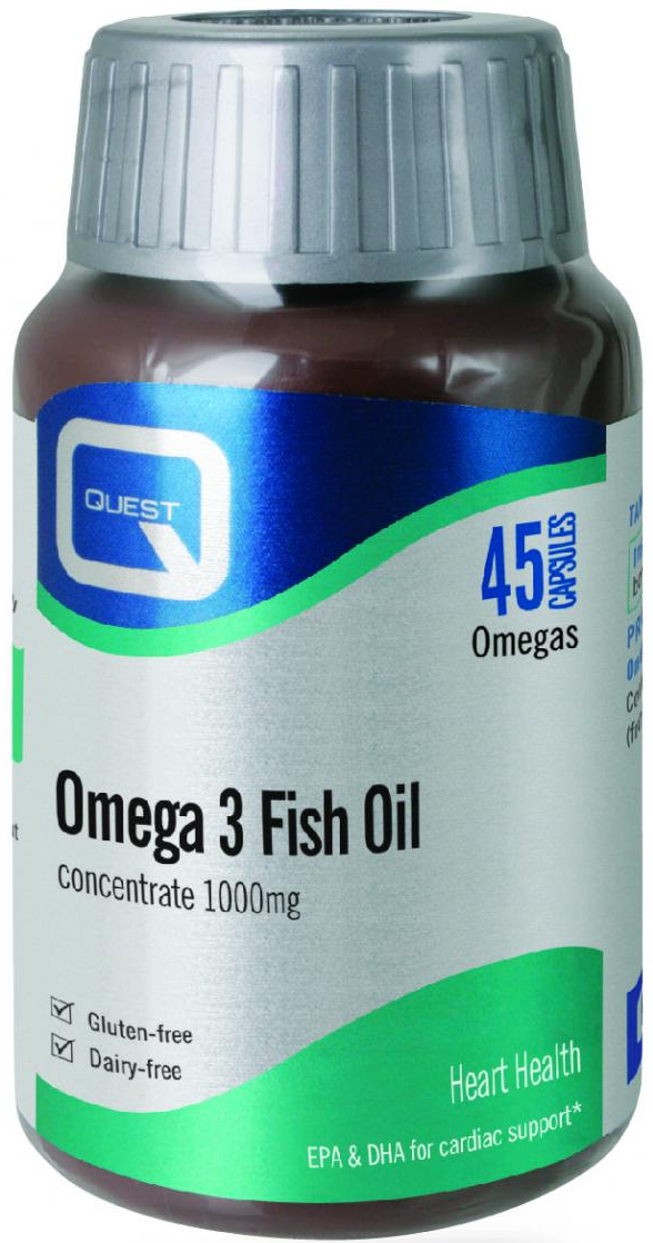 Quest Vitamins Omega 3 Fish Oil Concentrate 1000mg 45's