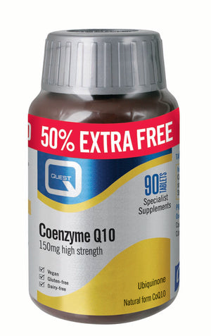 Quest Vitamins Coenzyme Q10 150mg 90's (50% Extra Free)