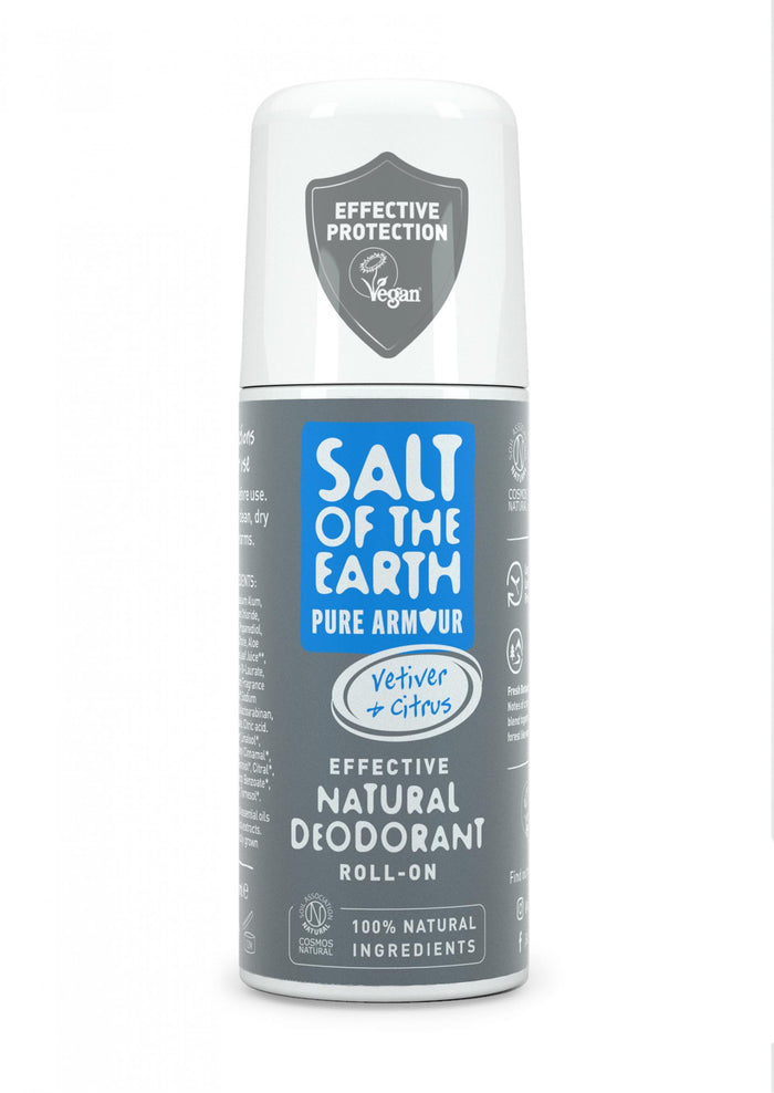 Salt of the Earth Pure Armour Vetiver & Citrus Natural Deodorant Roll-On (for Men) 75ml
