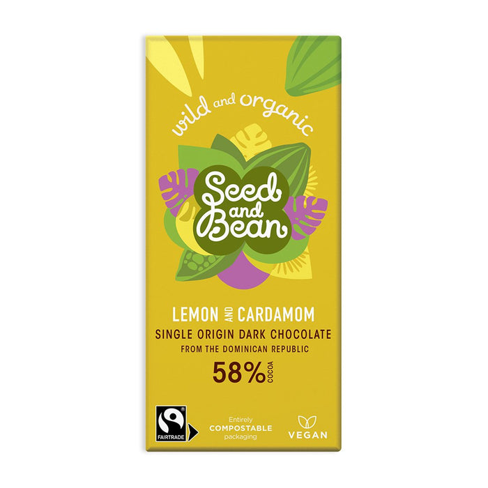 Seed & Bean Lemon & Cardamom Dark Chcolate (58% Cocoa) 75g