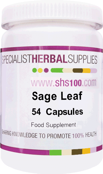 Specialist Herbal Supplies (SHS) Sage Leaf Capsules 54's (Formerly Red Sage)