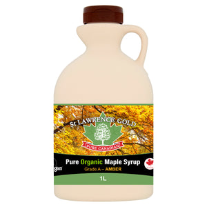 St Lawrence Gold Pure Organic Canadian Maple Syrup Organic Grade A Amber 1L