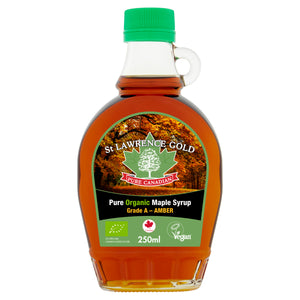 St Lawrence Gold Pure Organic Canadian Maple Syrup Organic Grade A Amber 250ml