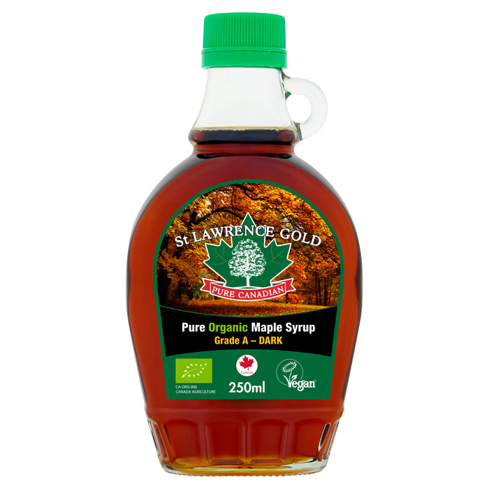 St Lawrence Gold Pure Organic Canadian Maple Syrup Organic Grade A Dark Robust 250ml