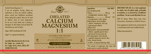 Solgar Chelated Calcium/Magnesium 1:1 120's