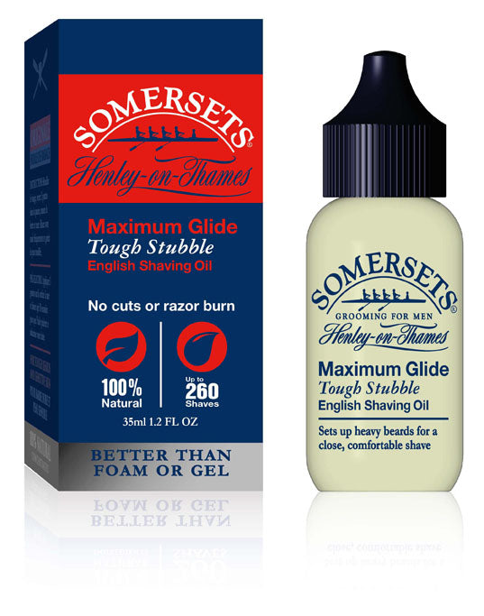 Somersets Maximum Glide Tough Stubble English Shaving Oil (Red) 35ml