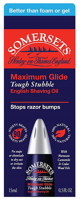 maximum glide tough stubble english shaving oil red packaging 15ml