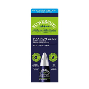 maximum glide extra sensitive english shaving oil 15ml green packaging