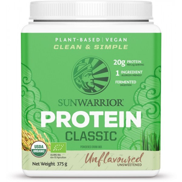 Sunwarrior Protein Classic Unflavoured 375g (Green Tub)
