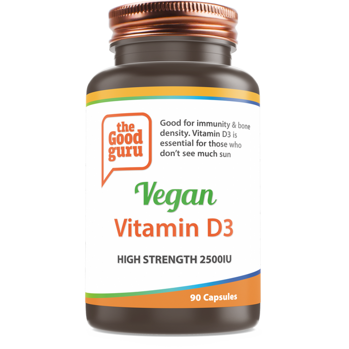 the Good guru Vegan Vitamin D3 High Strength 2500iu 90's