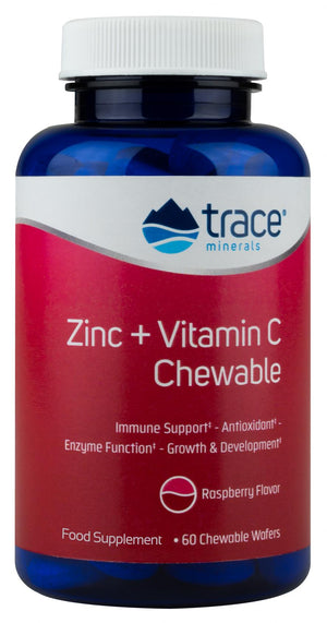 Trace Minerals Zinc + Vitamin C Chewable Raspberry 60's