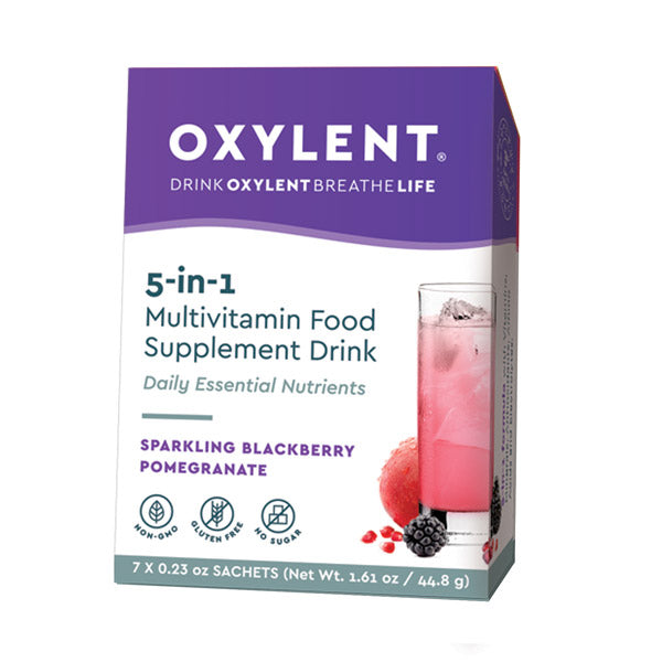 Oxylent 5-in-1 Multivitamin Food Supplement Drink Sparkling Blackberry/ Pomegranate 7's