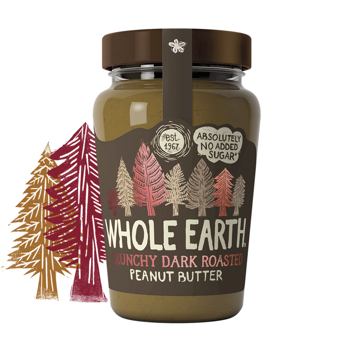 Whole Earth  Crunchy Dark Roasted Peanut Butter 340g
