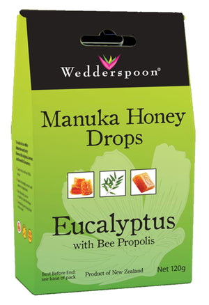 Wedderspoon Natural Manuka Honey Drops Eucalyptus 120g