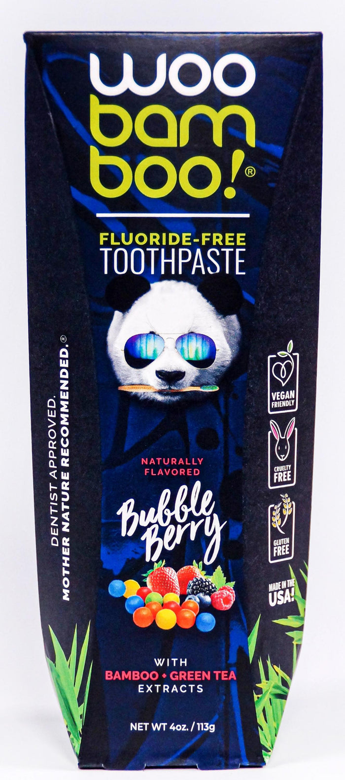 Woobamboo Fluoride-Free Toothpaste Bubble Berry 113g