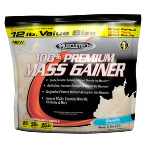 MuscleTech 100% Premium Mass Gainer, Vanilla - 5400 grams