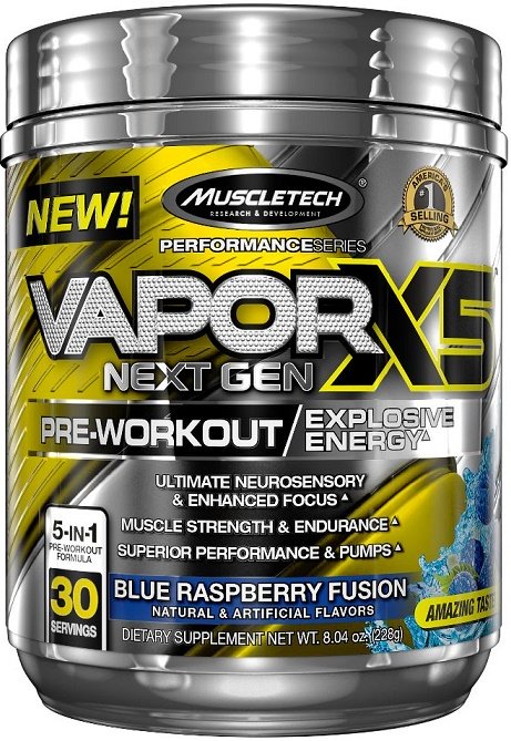 MuscleTech Vapor X5 Next Gen Pre-Workout, Fruit Punch Blast (EAN 631656254020) - 232 grams