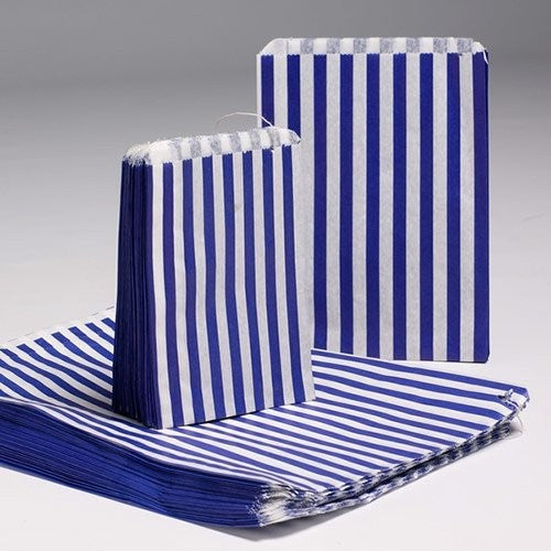 10X14" Candy Stripe  Bags (1000) - BLUE