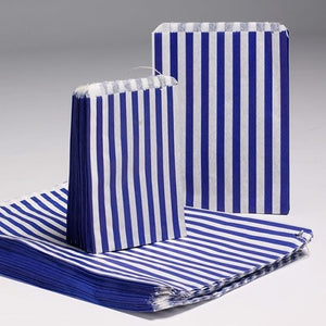 7X9" Candy Stripe Bags (1000) - BLUE