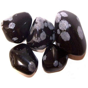 L Tumble Stones - Obsidian Snowflake