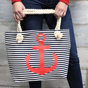 Rope Handle Bag - Red Anchor