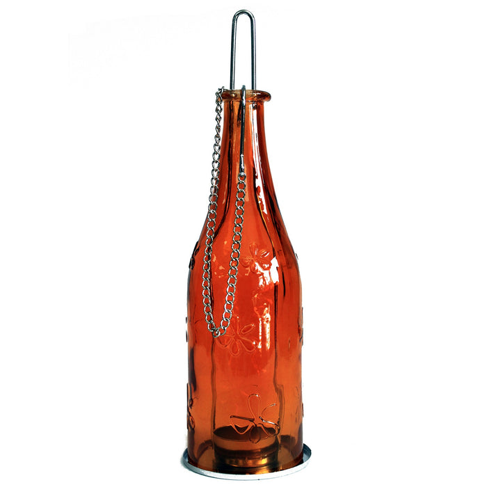 Recycled Bottle Lantern - Amber