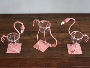 Hydroponic Home Décor - Pink Metal Flamingo Des 2
