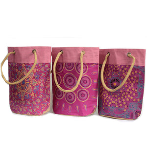 Barrel Shopping Bag 38x37cm Pink Alpana (asst)