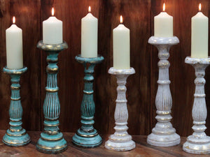 Large Candle Stand - Turquois Gold