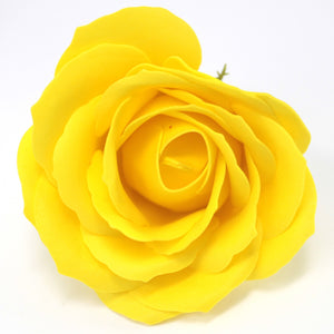 10 x Craft Soap Flowers - Lrg Rose - Yellow