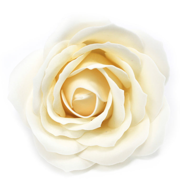 10 x Craft Soap Flowers - Lrg Rose - Ivory
