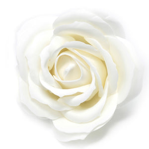 10 x Craft Soap Flowers - Lrg Rose - White