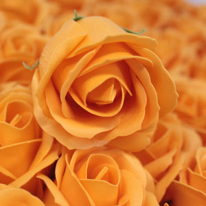 10 x Craft Soap Flowers - Med Rose - Orange