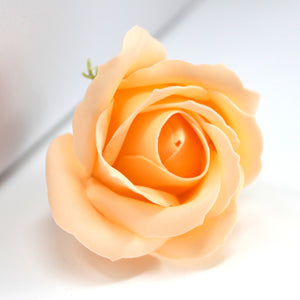 10 x Craft Soap Flowers - Med Rose - Peach