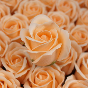 10 x Craft Soap Flowers - Med Rose - Peach