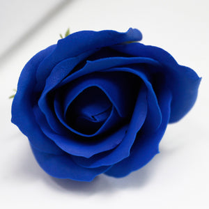 10 x Craft Soap Flowers - Med Rose - Royal Blue