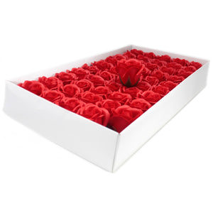 10 x Craft Soap Flowers - Med Rose - Red