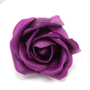 10 x Craft Soap Flowers - Med Rose - Deep Violet